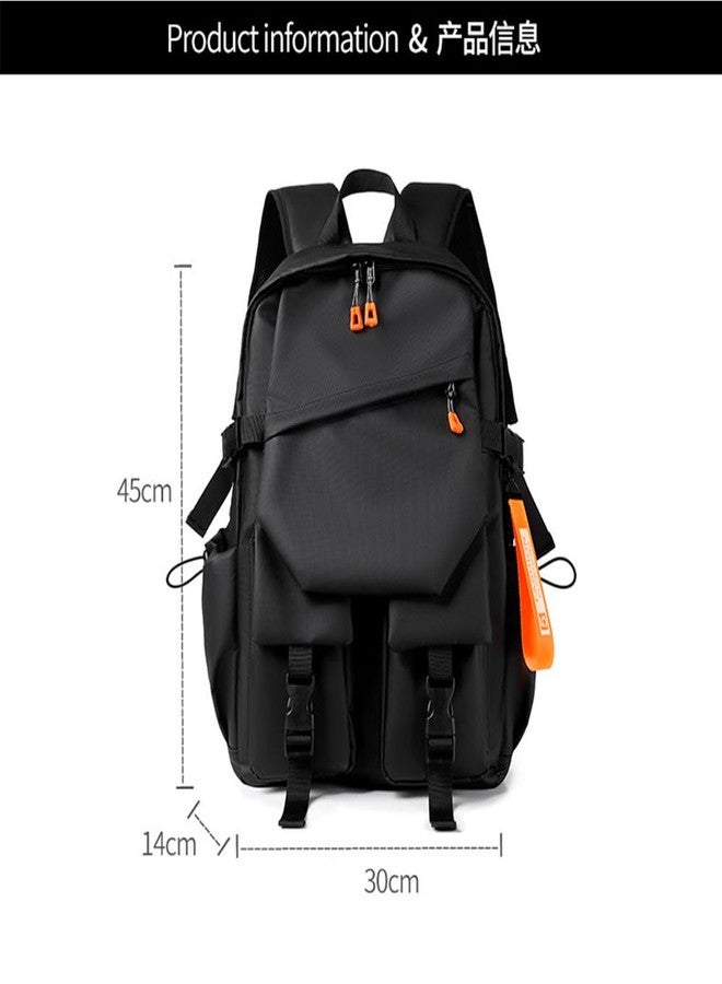 Preptep Backpack for men and boy Casual Aesthetic Backpack for Teens Girls Middle School Bookbag Travel Students Back Pack Daypack for school (black) - Image 2