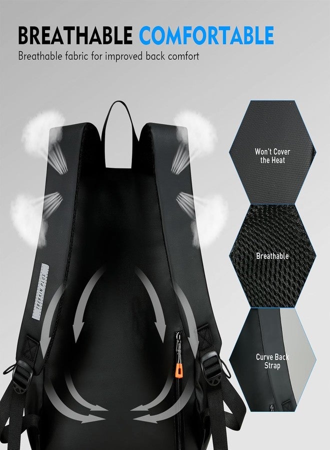 Preptep Backpack for men and boy Casual Aesthetic Backpack for Teens Girls Middle School Bookbag Travel Students Back Pack Daypack for school (black) - Image 5