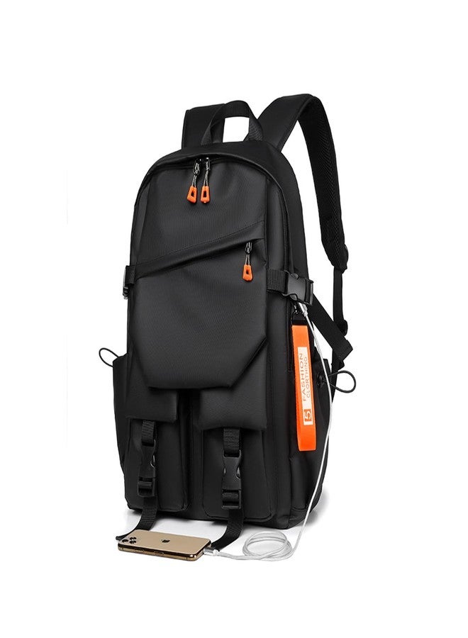 Preptep Backpack for men and boy Casual Aesthetic Backpack for Teens Girls Middle School Bookbag Travel Students Back Pack Daypack for school (black) - Image 1