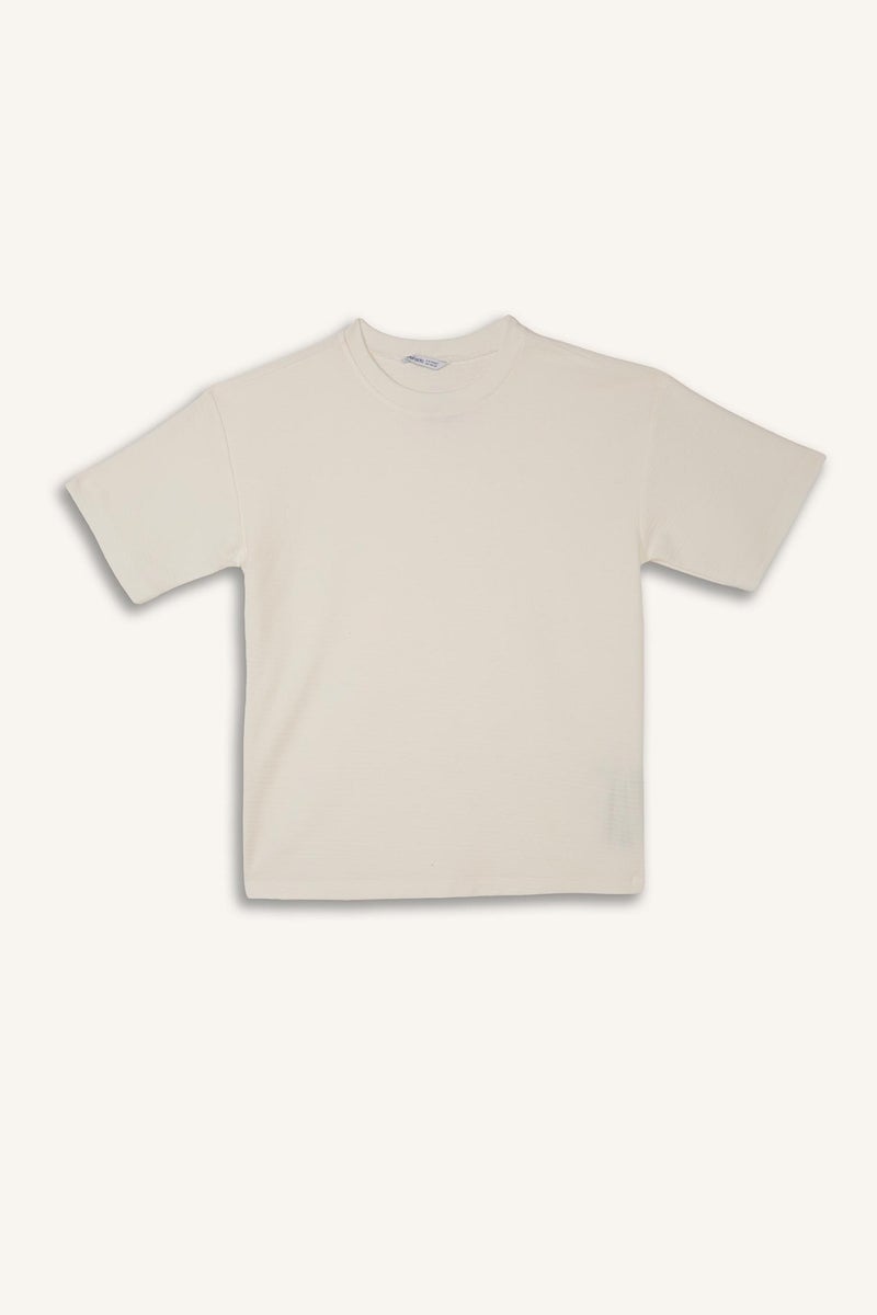DeFacto Beige Boy Oversize Fit Printed Short Sleeve T-Shirt Casual - Image 5