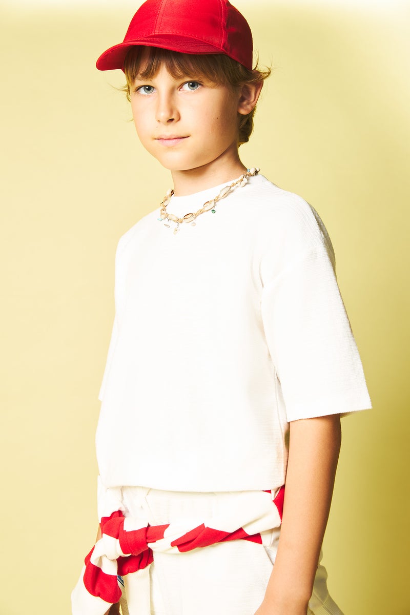 DeFacto Beige Boy Oversize Fit Printed Short Sleeve T-Shirt Casual - Image 3