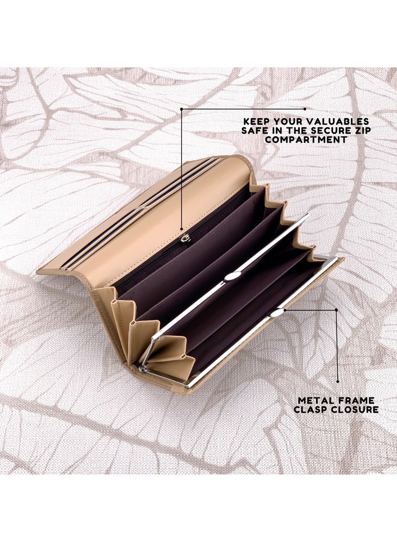 Classic Milano Premium Faux Leather Long Wallet for Women with Zipper Closure | Ladies Wallet Card Holder Purse | Slim Women's Wallet for Daily Use, Travel, and Gifting - Image 4