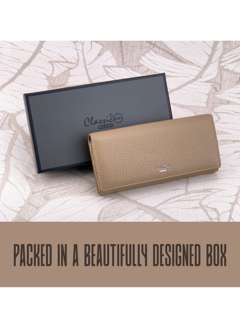 Classic Milano Premium Faux Leather Long Wallet for Women with Zipper Closure | Ladies Wallet Card Holder Purse | Slim Women's Wallet for Daily Use, Travel, and Gifting - Image 5