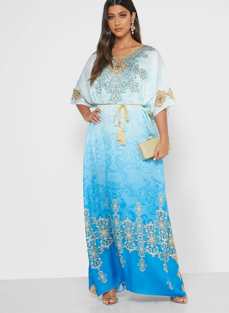 hayas closet Geometrical Print Kaftan