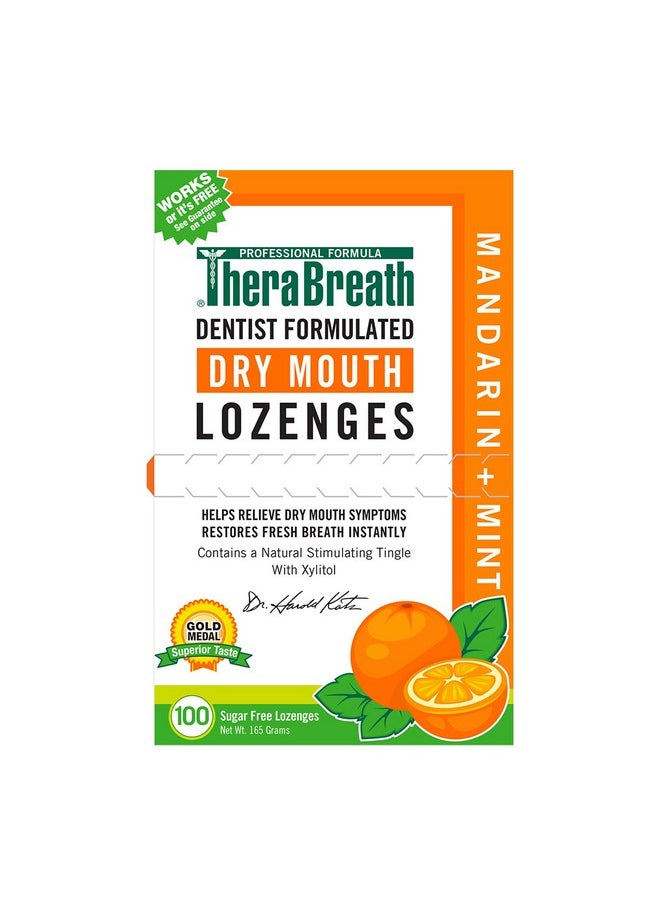 TheraBreath TheraBreath Dry Mouth Lozenges with Zinc, 100 Lozenges, Mandarin Mint, 100 Count (Pack of 2)  - Image 2