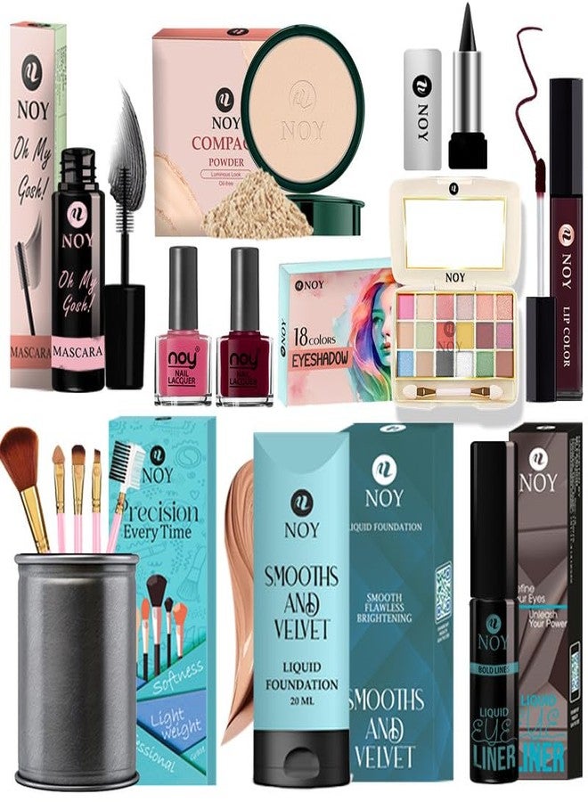 NOY Complete Makeup Kit Perfect For Travel With Compact And Easy To Carry Beauty Essentials Pack of 14 pcs #209 - Image 1