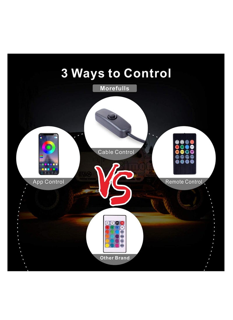 SYOSI - Waterproof RGB LED Rock Lights 4Pcs Neon Underglow Lighting Kit with APP  Wireless Remote Control, Auto Wheel Exterior Underglow Lights Under Car Lights for SUV Truck AUTO Motorcycle - Image 1