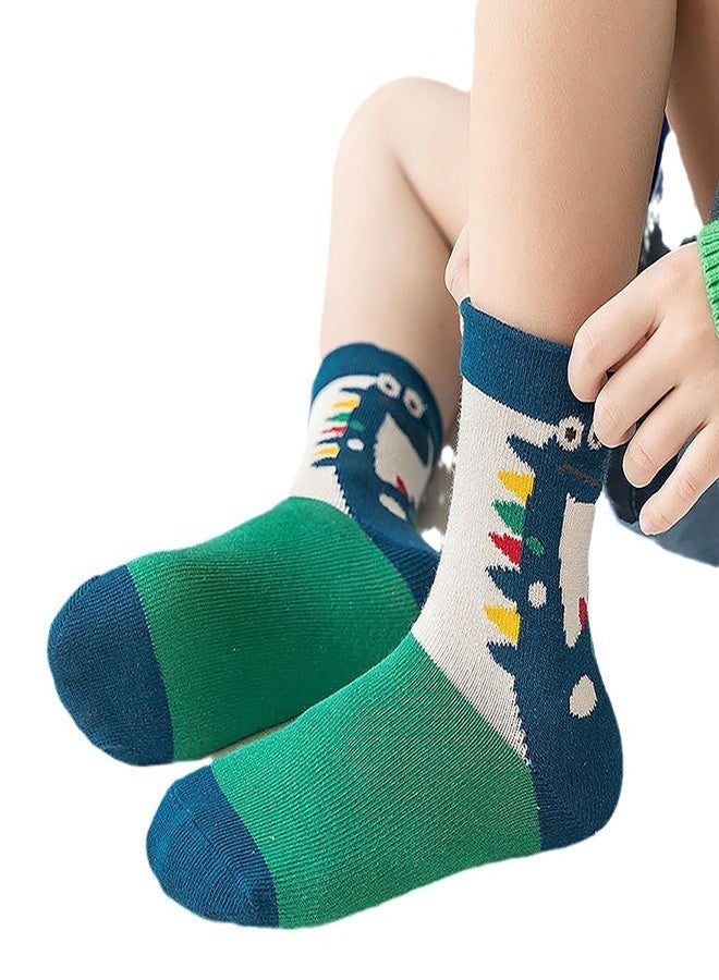 CLUZE Boys Cartoon Dinosaur Pattern Cute Cotton Blend Socks, 5 Pairs Size S - Image 4