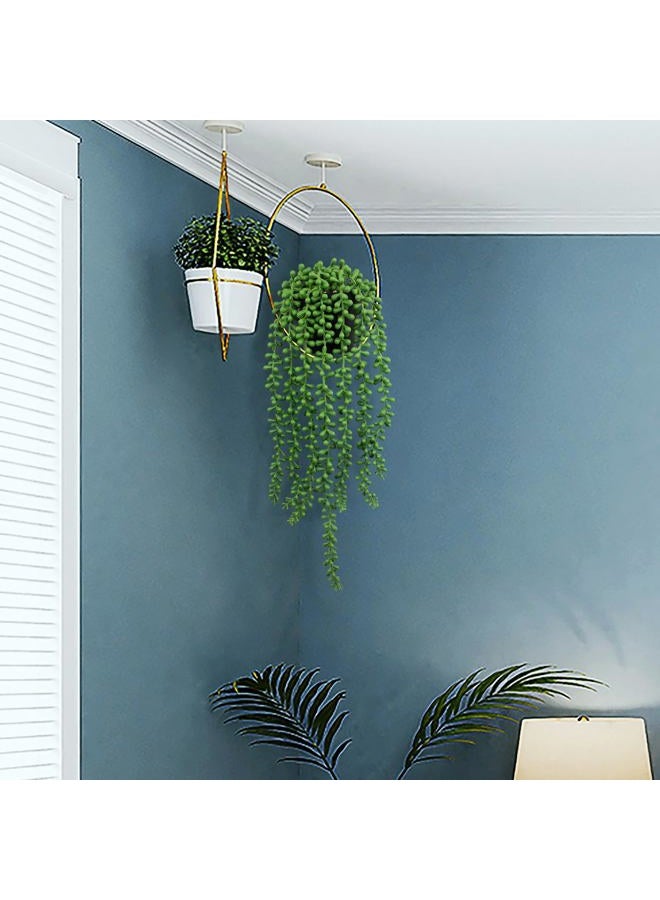 LOYWREE 2Pcs Fake Plants Indoor Artificial String of Pearls Plant in Black Pots, Realistic Green Faux Succulent Hanging Plants for Shelf Decor Desk Home Garden Decorations - Image 4
