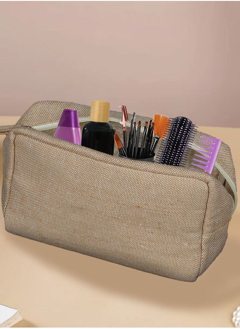 N & H - Unisex Handwoven Jute Pouch Multipurpose Cosmetic Bag - Image 1