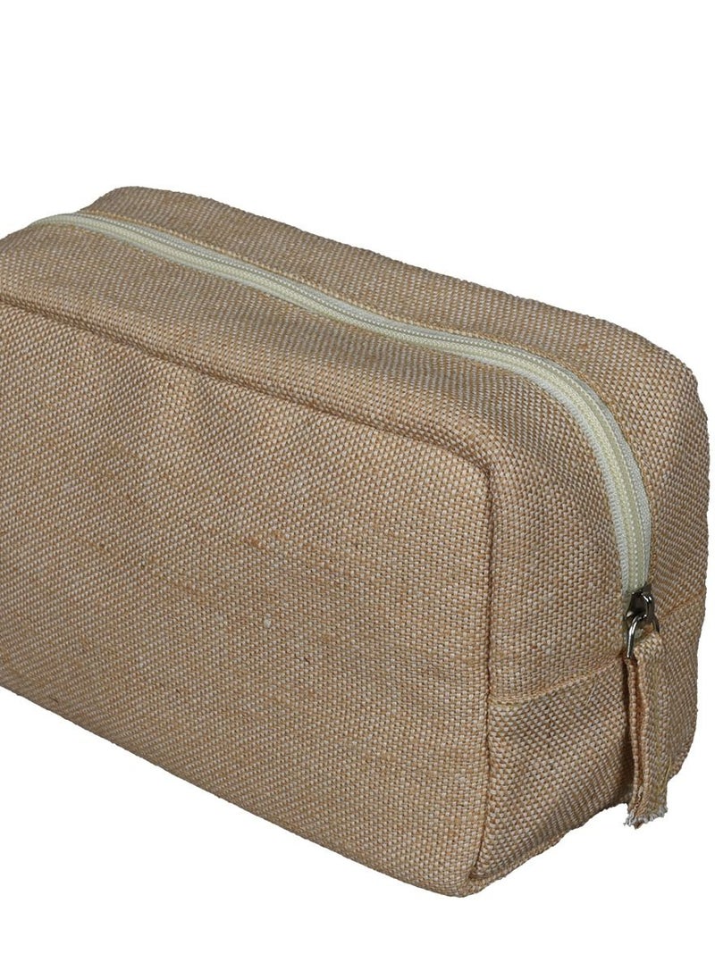 N & H - Unisex Handwoven Jute Pouch Multipurpose Cosmetic Bag - Image 1