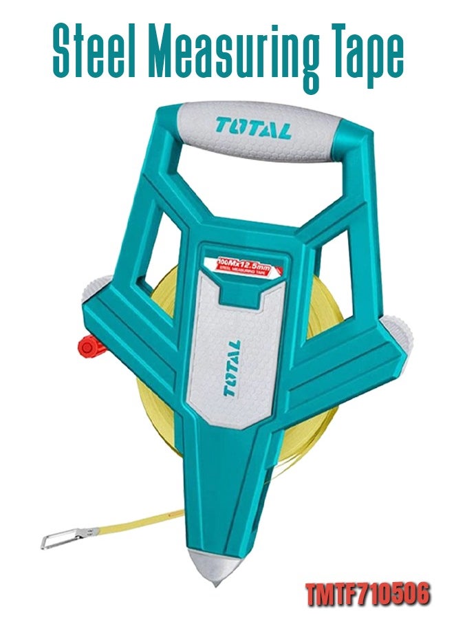 TOTAL TOTAL Steel Measuring Tape ABS Plastic  Surveying Tape Open Reel Tape 100Mx12.5mm  Long Measuring Tape TMTF710506  - Image 1