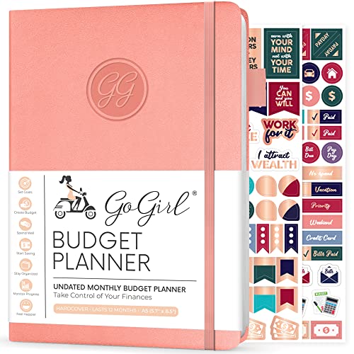 GoGirl Budget Planner – Monthly Financial Planner Organizer Budget Book. Expense Tracker Notebook Journal to Control Money, A5 (Peach Pink) - Image 1