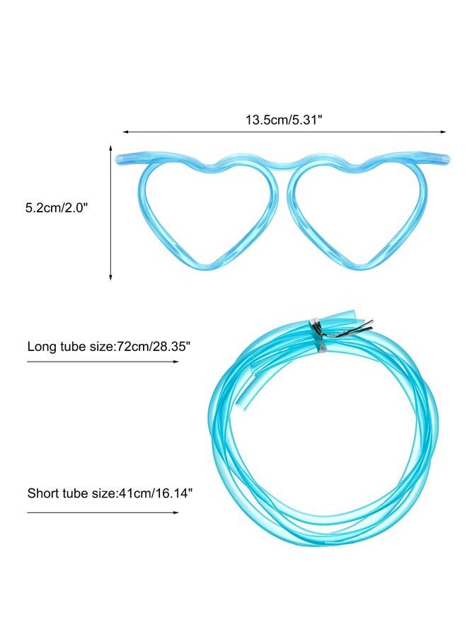 Gelme Nutri 8PCS Silly Straw Glasses, Reusable Fun Loop Drinking Straw Eye Glasses, Novelty Eyeglasses Straw for Kids Party Annual Meeting Parties Birthday (4 Colors Heart) - Image 2