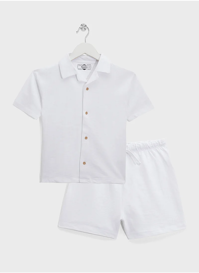 Ripples Resort Collar Shirt & Shorts Set