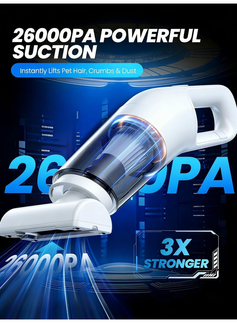 26000Pa High-Power Wireless Handheld Vacuum Cleaner – 2-in-1 Car & Home Portable Vacuum with 2000mAh Rechargeable Battery and Floor Brush - Image 2