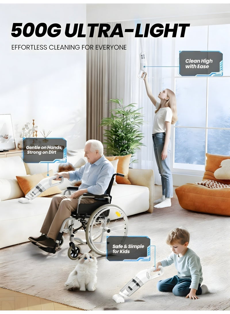 26000Pa High-Power Wireless Handheld Vacuum Cleaner – 2-in-1 Car & Home Portable Vacuum with 2000mAh Rechargeable Battery and Floor Brush - Image 4