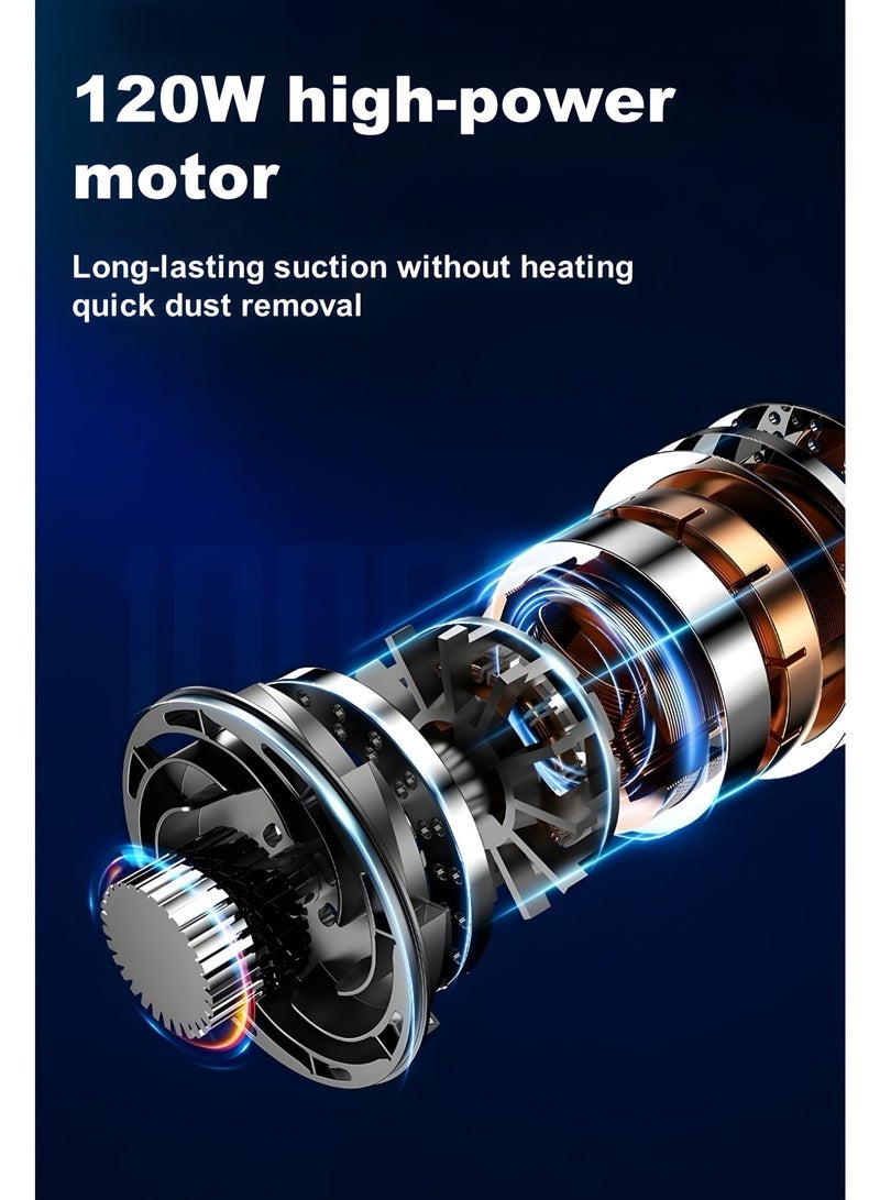 26000Pa High-Power Wireless Handheld Vacuum Cleaner – 2-in-1 Car & Home Portable Vacuum with 2000mAh Rechargeable Battery and Floor Brush - Image 5