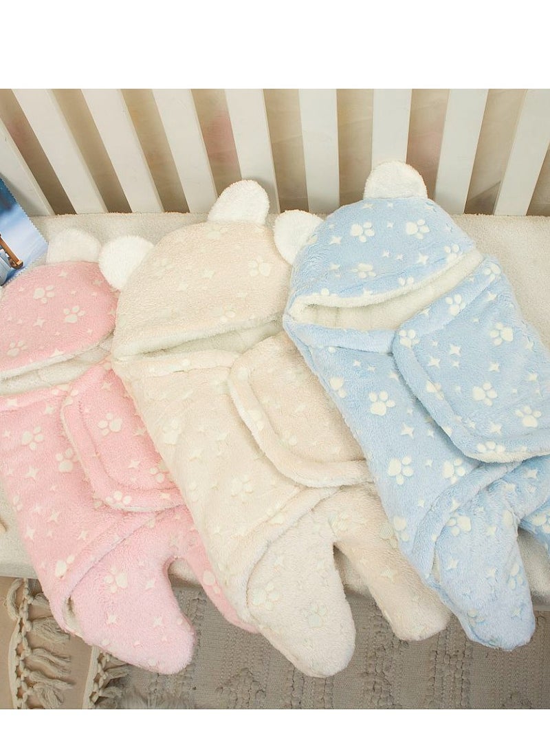 Generic Baby Swaddle Wrap Newborn Blanke 0-18 Months Baby Winter Sleeping Bag,Autumn and Winter Thicken Warm Cute Plush Quilt for Baby and Kids  - Image 2