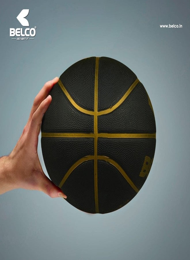 BELCO SPORTS Fontana Basketball, Size 7, Black, Rubberized, Official Match Ball, Indoor/Outdoor Use - Image 5