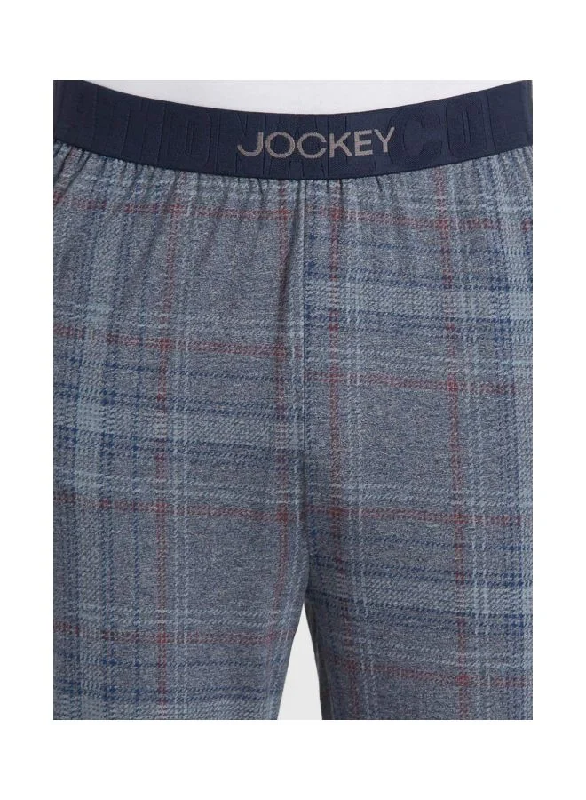 Jockey blue plaid IM03 Men Tencel Micro Modal Cotton Elastane Stretch Regular Fit Checkered Pyjama with Side Pockets for Men | Best Price UAE