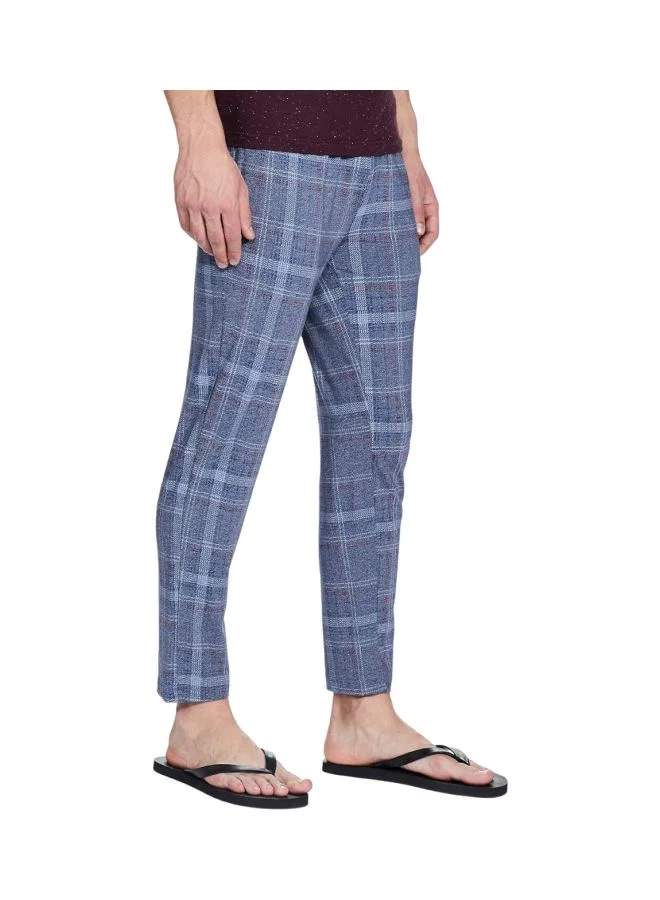 Jockey blue plaid IM03 Men Tencel Micro Modal Cotton Elastane Stretch Regular Fit Checkered Pyjama with Side Pockets for Men | Best Price UAE