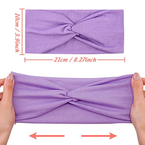 FEQO 18 Pieces Twist Headbands for Women Non-Slip Twisted Turban Stretchy Elastic Colorful Hair Bands for Workout Yoga Sports(Classic Colors) - Image 2