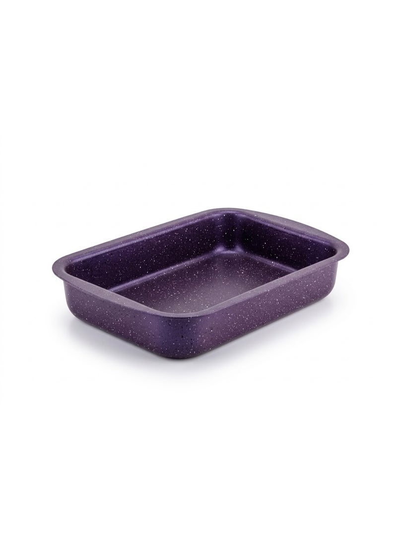 2-piece square oven tray set – two sizes 28 and 30 cm, 4 mm thick, for easy baking and cooking T (purple) - Image 1