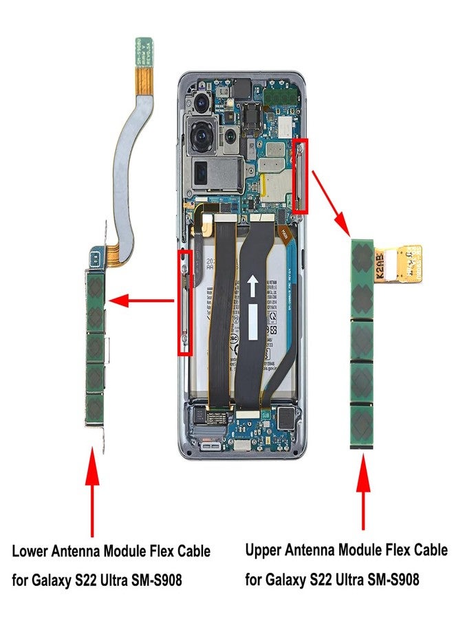 Bestdealing 1 Set Galaxy S22 Ultra 5G Signal Antenna Flex Cable Module Replacement Ribbon Connector Flex Cable for Samsung Galaxy S22 Ultra SM-S908U S908 All Version Repair Part - Image 2
