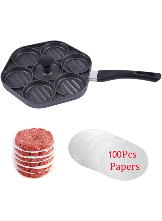7-in-1 Heavy-Duty Metal Grill & Burger Press – Non-Stick Burger Maker & Meat Press Tool – Black  - Image 2