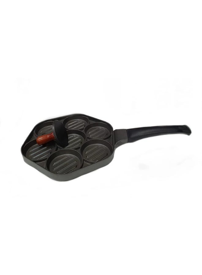 7-in-1 Heavy-Duty Metal Grill & Burger Press – Non-Stick Burger Maker & Meat Press Tool – Black  - Image 1