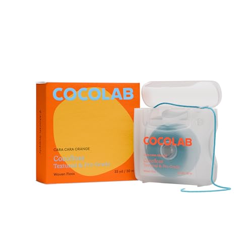 Cocofloss Woven Dental Floss, Dentist-Designed Oral Care, Orange Scent, Waxed, Expanding, Kid-Friendly String Floss with Coconut Oil, 1 Spool (33 yd) - Image 1