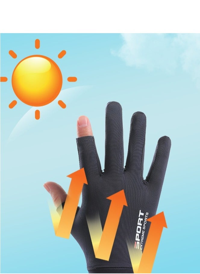 Generic Men's Gloves,Driving Gloves,Ice Silk Non-Slip Gloves,Breathable Thin High Elasticity Anti-UV Protection Gloves,Outdoor Sports Driving Riding Touch Screen Gloves, Navy Blue  - Image 5