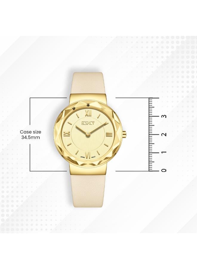 ECSTACY Women's Leather Analog Watch E25506-GLCC - 34.5mm mm - Image 5