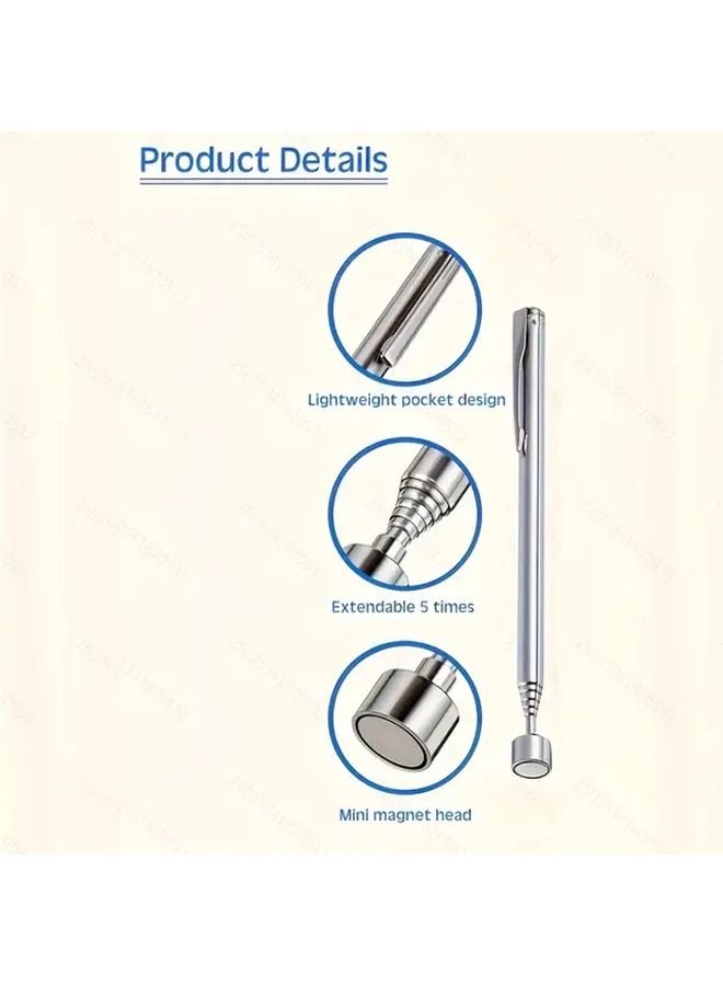 3 In 1 Magnetic Antenna Tool Stainless Steel Silvery For Car Repair Hard To Reach Areas - Image 1