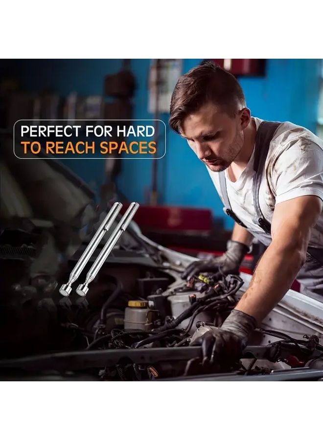 3 In 1 Magnetic Antenna Tool Stainless Steel Silvery For Car Repair Hard To Reach Areas - Image 3