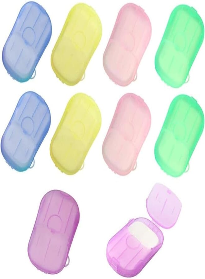 Generic Portable Travel Soap Paper Sheets – Pocket Disposable Hand Wash Strips with Case – Compact Cleaning Solution for Outdoor, Office & Travel Use – Multicolor – 1 Pack
