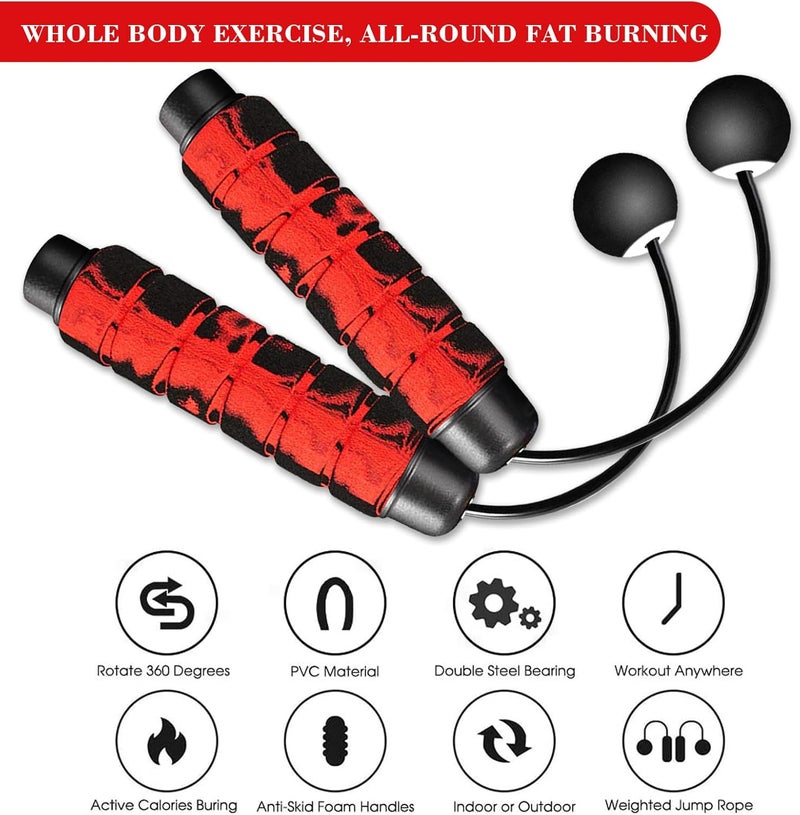 Redify Weighted Cordless Jump Rope for Fitness[Suitable for Different Ages and Levels] Ropeless Jump Rope for Boxing MMA WOD Training, BOD Rope Beachbody MBF,High Speed Rope Skipping for Narrow Space - Image 5