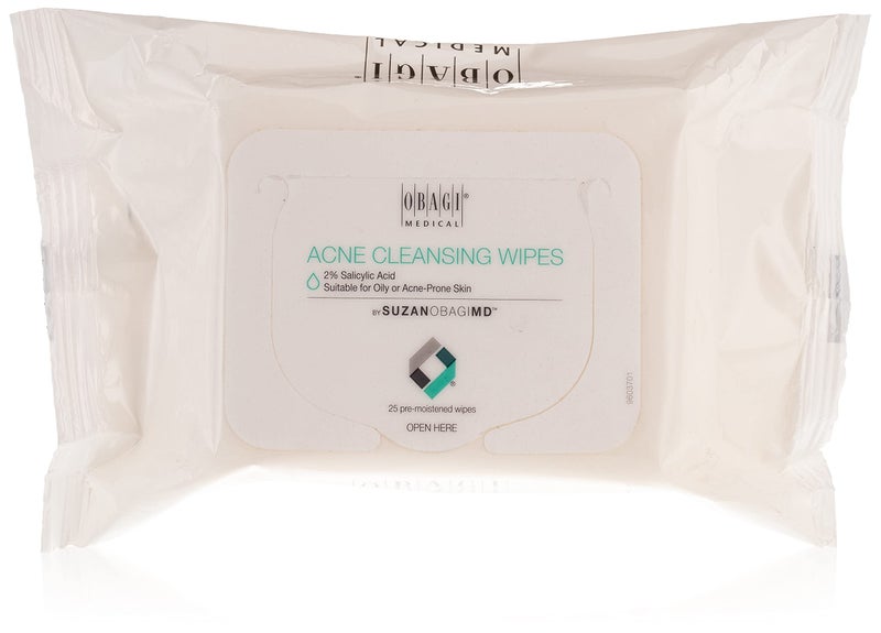 Obagi Medical SUZANOBAGIMD On the Go Cleansing Wipes for Oily or Acne Prone Skin, 25 count - Image 1
