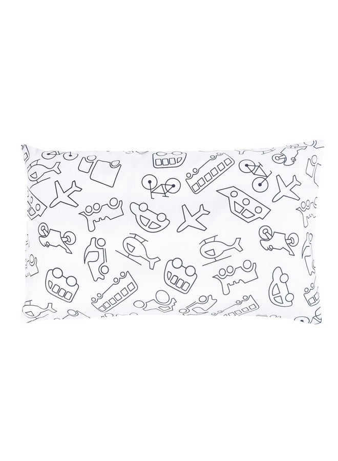 J-pinno Cars Airplane Ships Vehicle Boys Girls Cartoon Duvet Cover + Pillowcase Set, Zipper Closure, 100% Cotton, for Kids Crib Toddler Bedding Decoration Gift (Crib 47" X 59", Transport) - Image 4