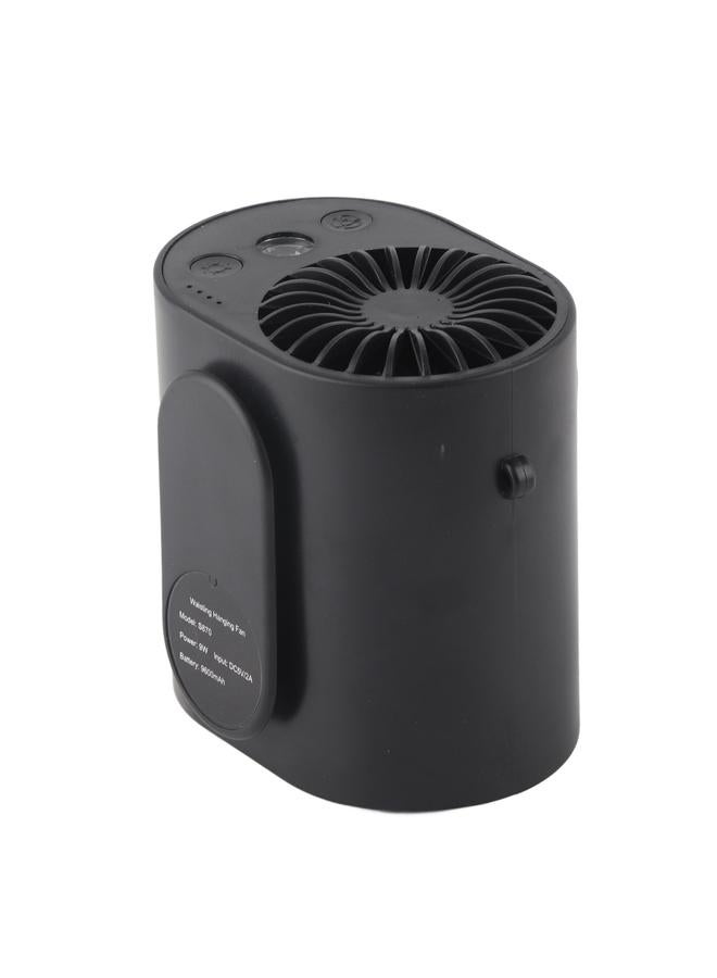 Portable Small Fan USB Mini Outdoor Sports Fitness Hanging Waist Cooling Tool with Electric LightBlack