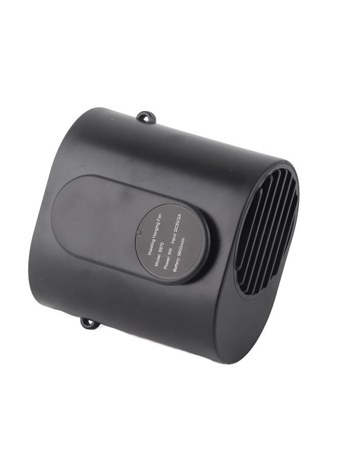 Portable Small Fan USB Mini Outdoor Sports Fitness Hanging Waist Cooling Tool with Electric LightBlack