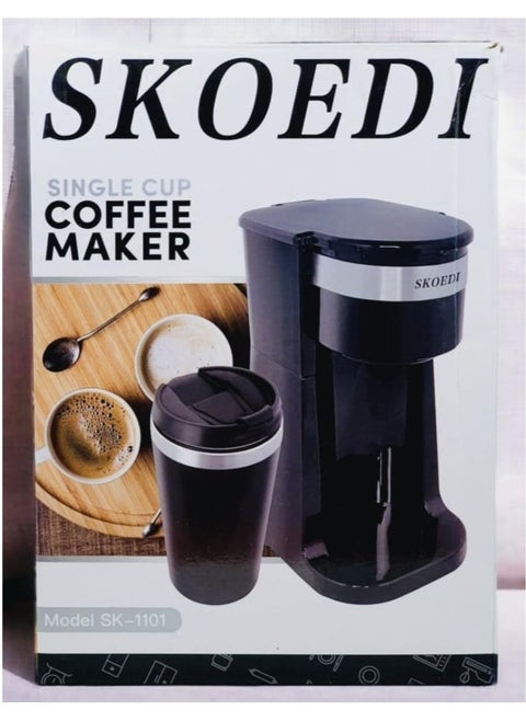 SKOEDI Single Cup Coffee Maker – Fast Brewing with Travel Mug | Model SK-1101