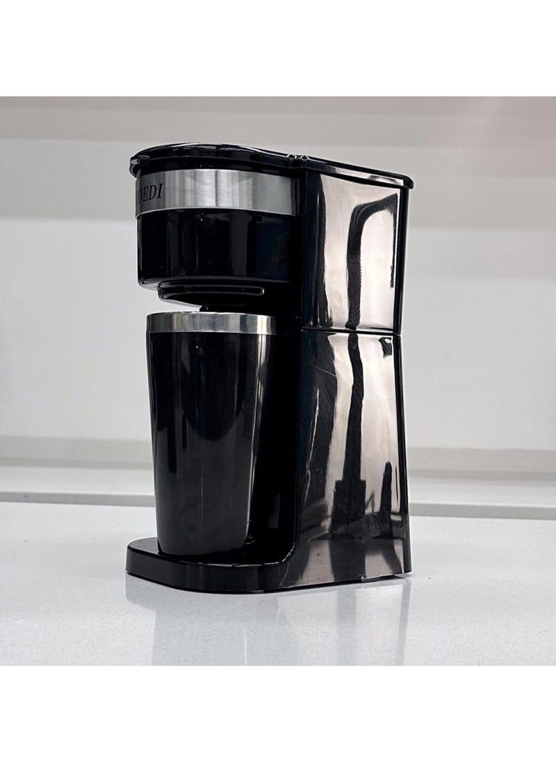 SKOEDI Single Cup Coffee Maker – Fast Brewing with Travel Mug | Model SK-1101
