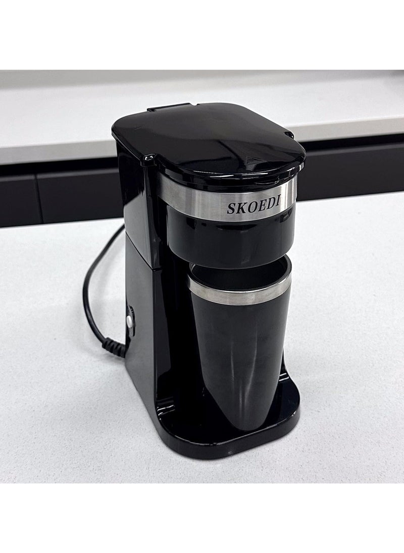 SKOEDI Single Cup Coffee Maker – Fast Brewing with Travel Mug | Model SK-1101