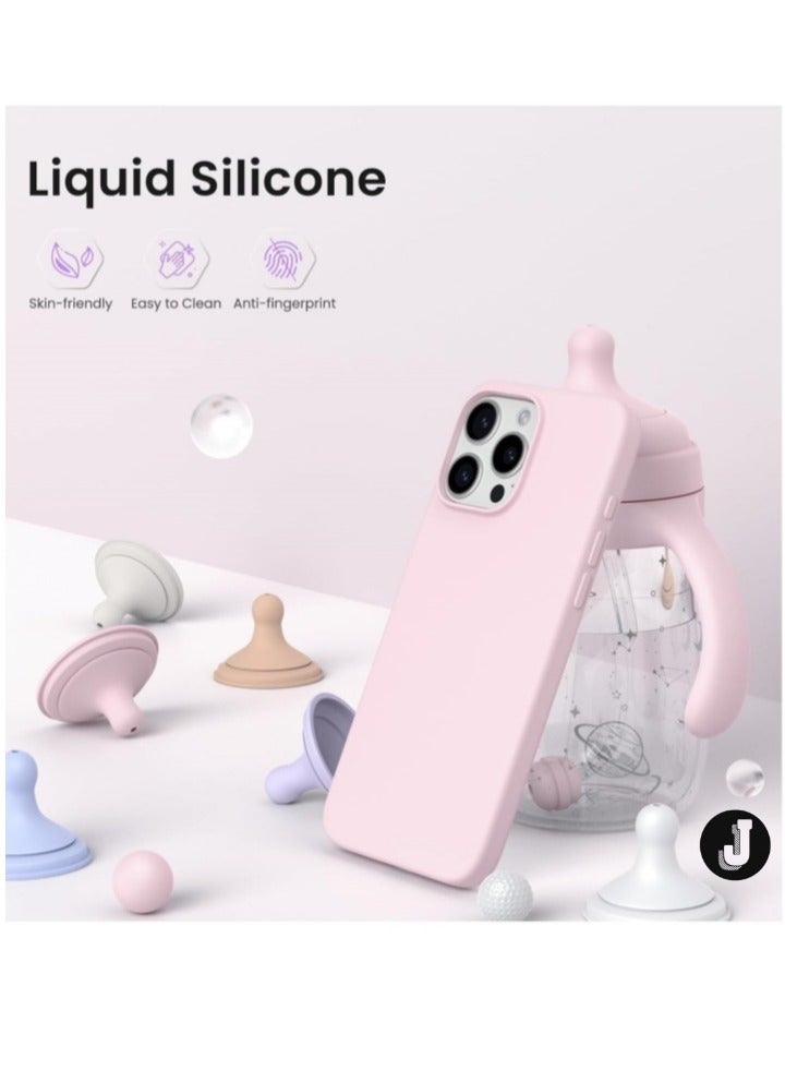 JAJEEK "New Soft Pink Silicone Case for iPhone 16 Pro – Anti-Scratch & Shockproof Protection" - Image 4