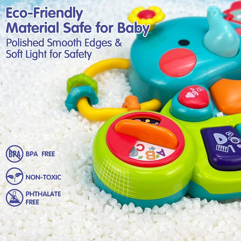 HOLA Individual group scene compatible Baby 6-12 Month Old Piano Toys - Elephant Light Up Music, Learning Toys for 1 Year Old Girl or Boy Different assemble options - Image 5