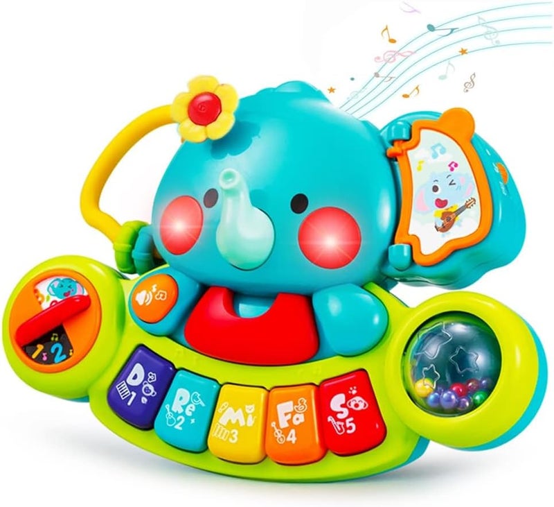 HOLA Individual group scene compatible Baby 6-12 Month Old Piano Toys - Elephant Light Up Music, Learning Toys for 1 Year Old Girl or Boy Different assemble options - Image 1