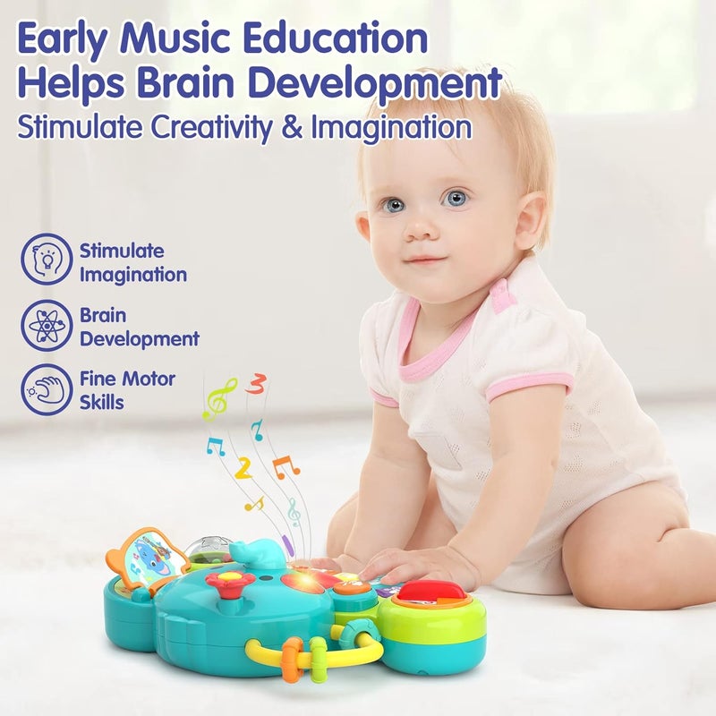 HOLA Individual group scene compatible Baby 6-12 Month Old Piano Toys - Elephant Light Up Music, Learning Toys for 1 Year Old Girl or Boy Different assemble options - Image 4