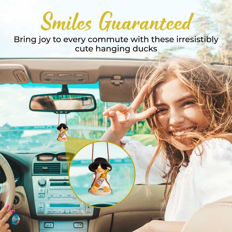 Skylar Swinging Duck Car Hanging Ornament â€“ Cute Rearview Mirror Accessory for Cars & Trucks, Funny Car Decor Charm, New Driver Gift, Kawaii Dashboard Duck Decoration for Women & Men - Image 4